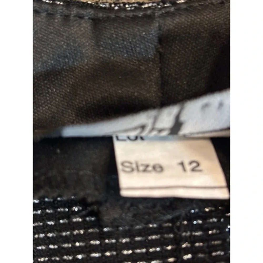 Niki by Niki Livas Vtg Black‎ Metallic Shimmer Cutout Back Maxi Dress Fits XS/S
